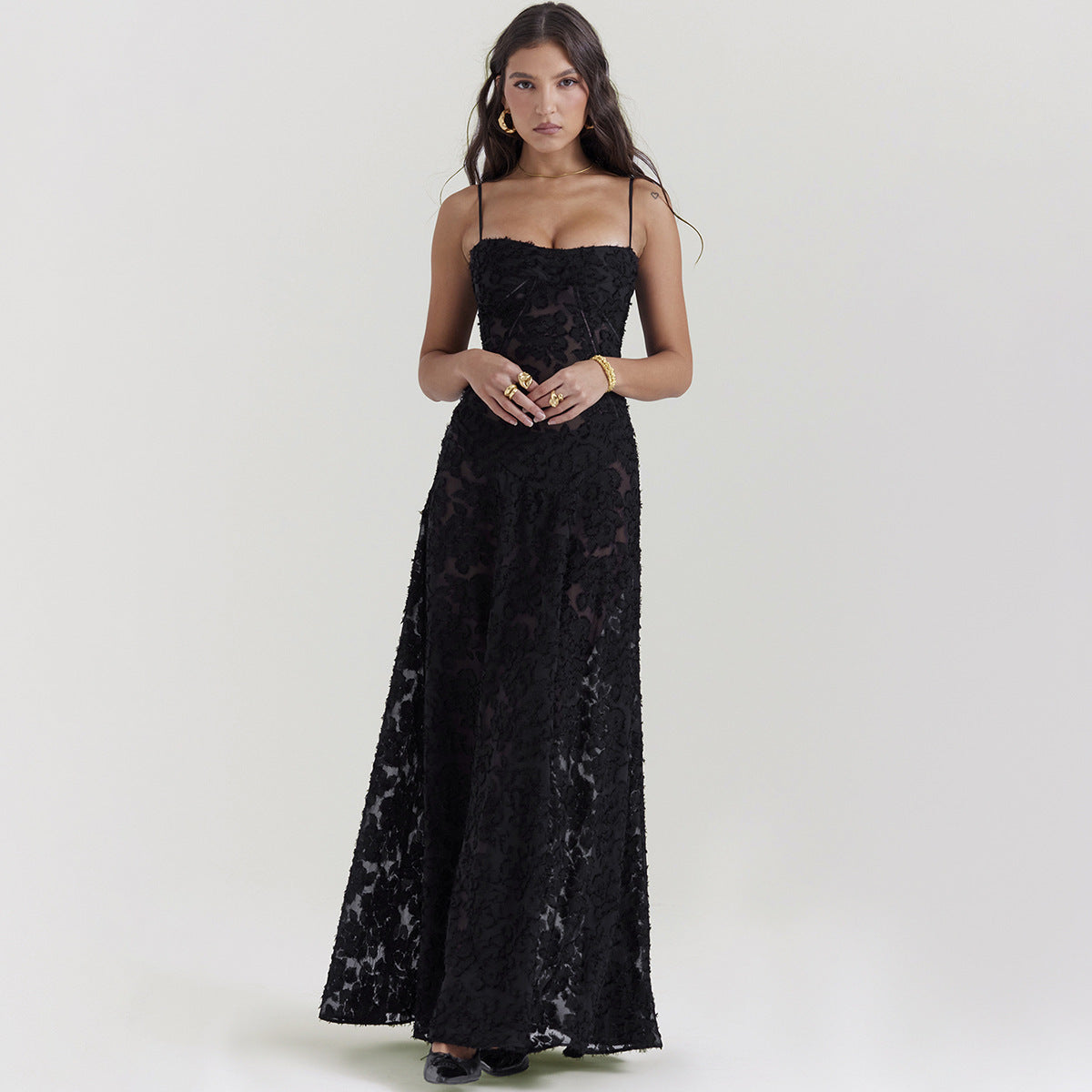 Linen Bustier Maxi Dress