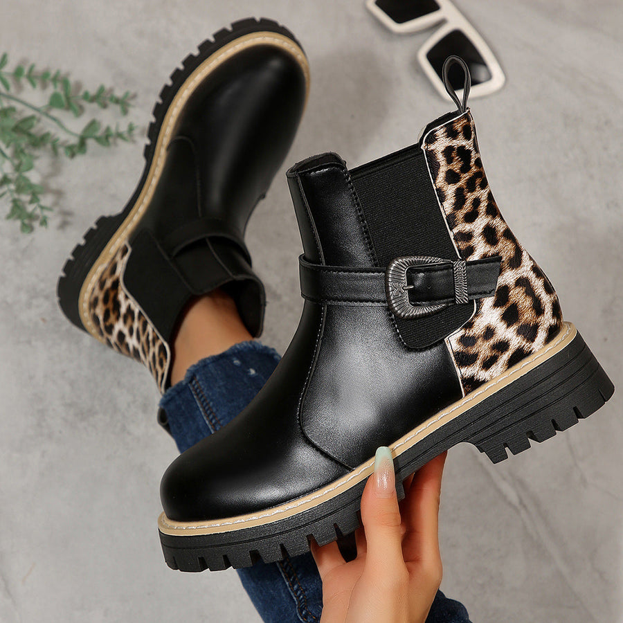 Leopard Print Ankle Boots