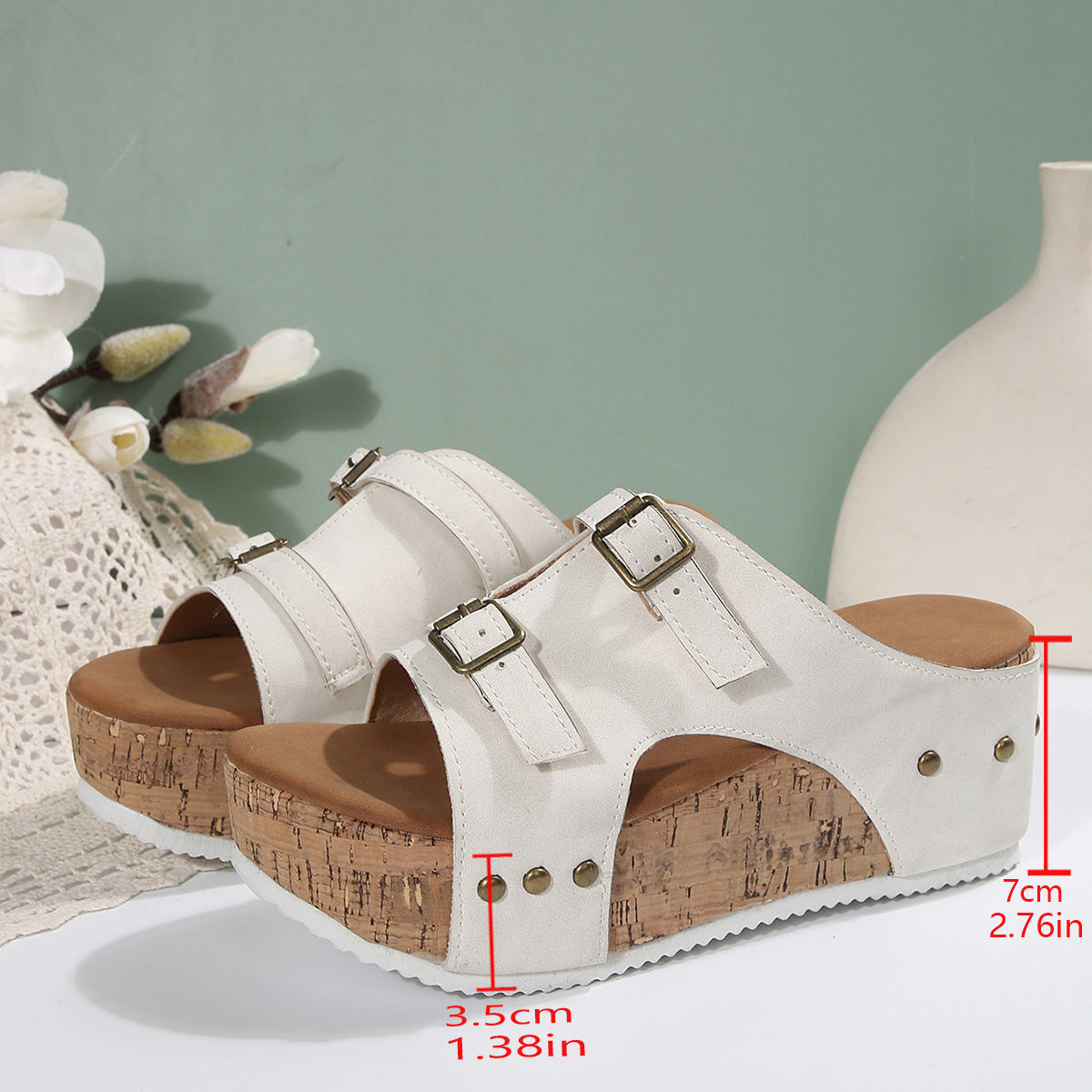 Double-Strap Platform Sandals