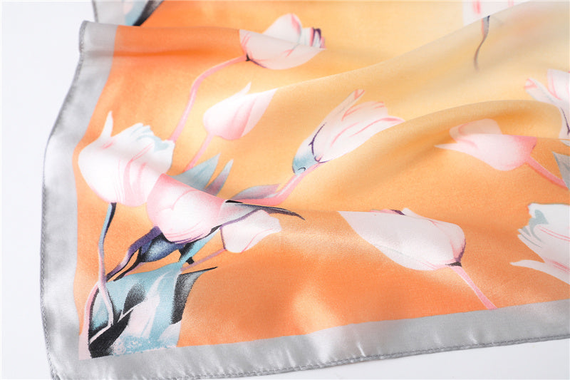 Floral Print Silk Scarf