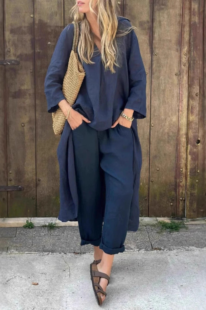 Oversized Linen Tunic and Trouser Set