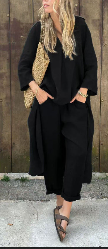 Oversized Linen Tunic and Trouser Set