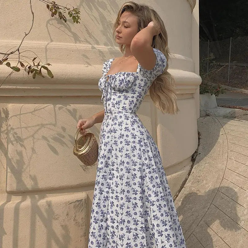 Floral Side-Split Summer Maxi Dress