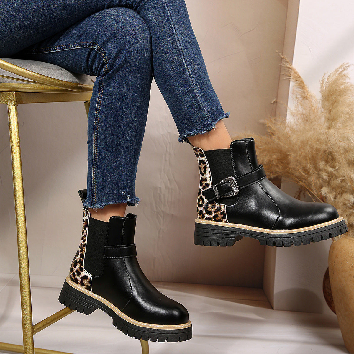 Leopard Print Ankle Boots