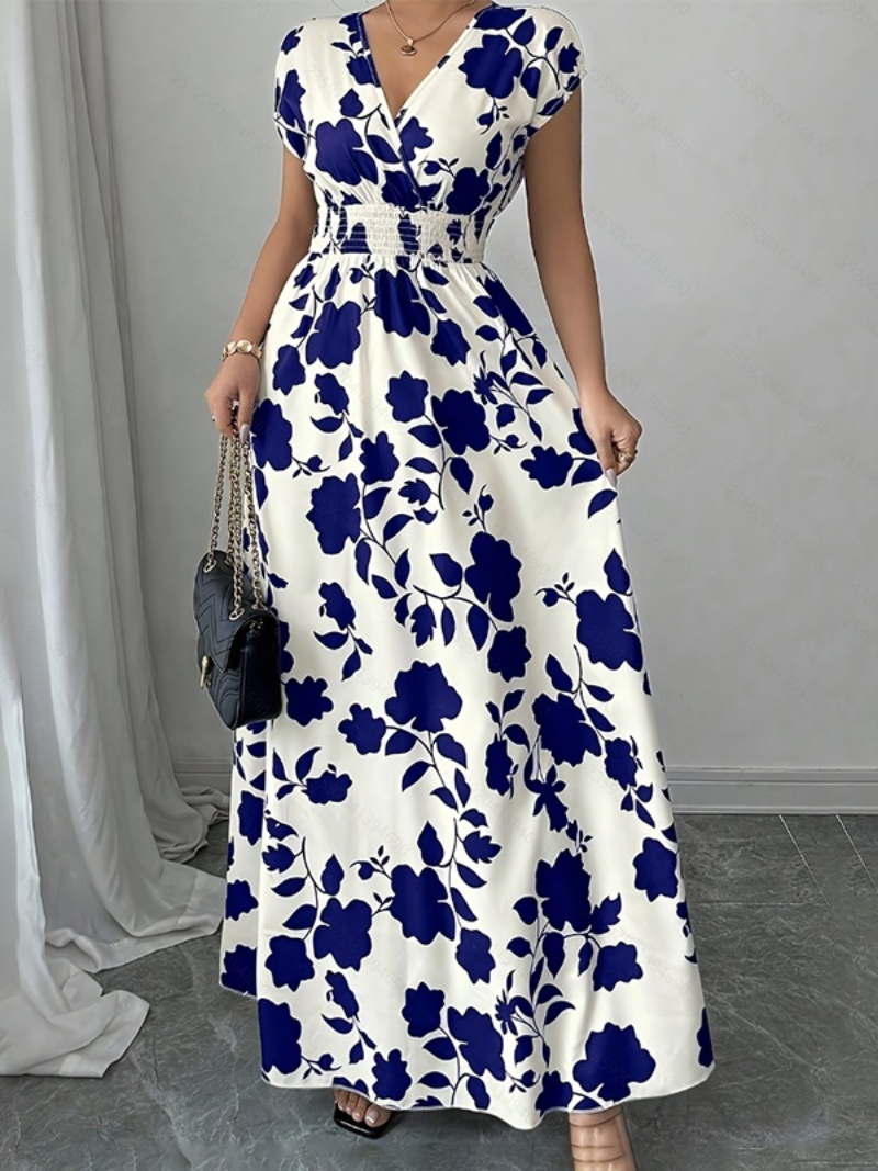 V-Neck Wrap Summer Maxi Dress