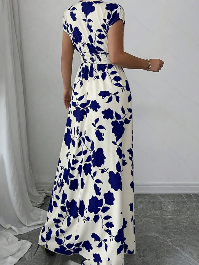 V-Neck Wrap Summer Maxi Dress