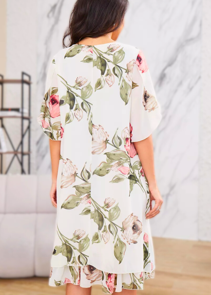 Flowing Floral Chiffon Maxi Dress