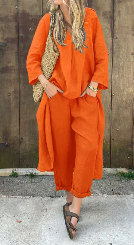 Oversized Linen Tunic and Trouser Set