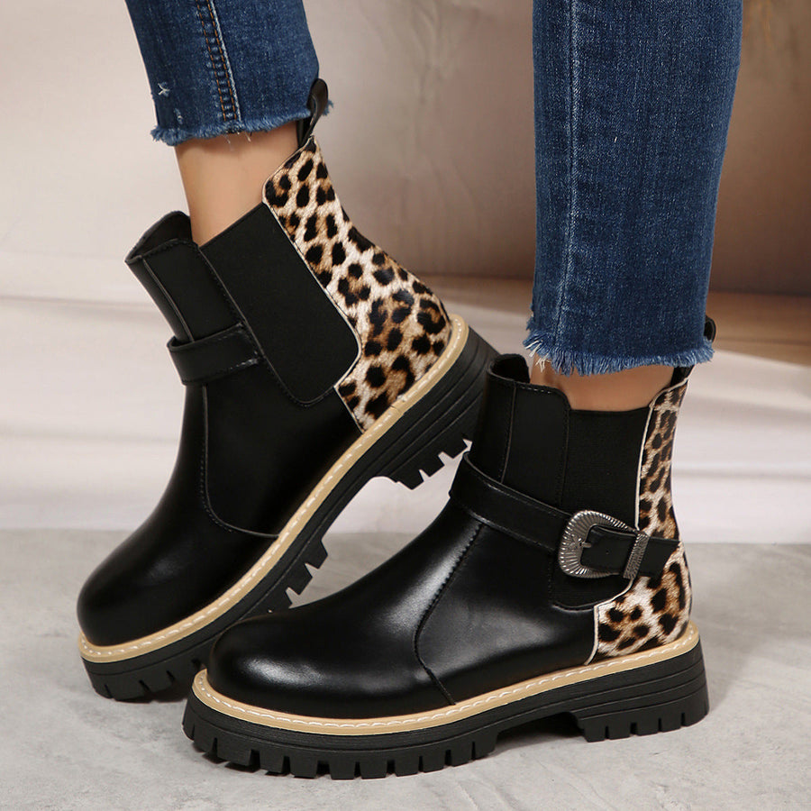Leopard Print Ankle Boots