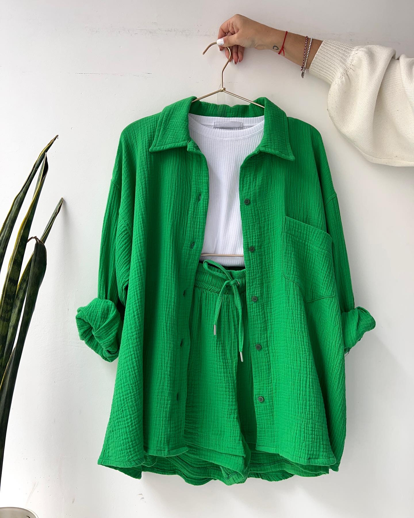 Long-Sleeve Shirt and Shorts Set