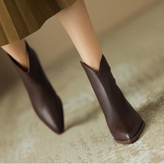 Fleece-Lined Platform Ankle Boots