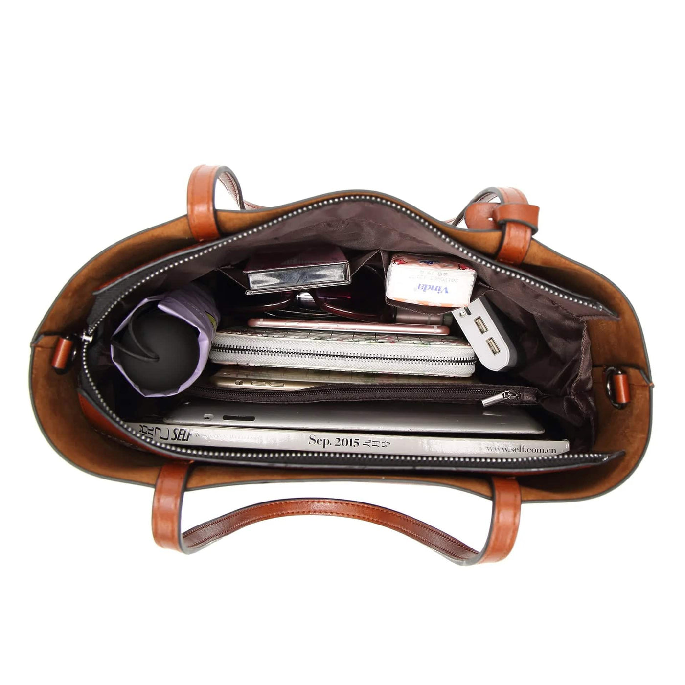 Large Faux Leather Tote