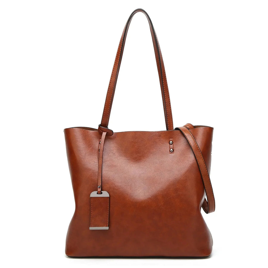 Large Faux Leather Tote