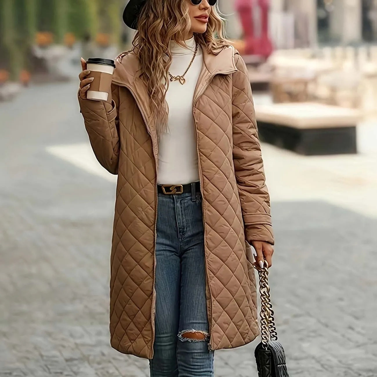 Khaki Longline Winter Coat