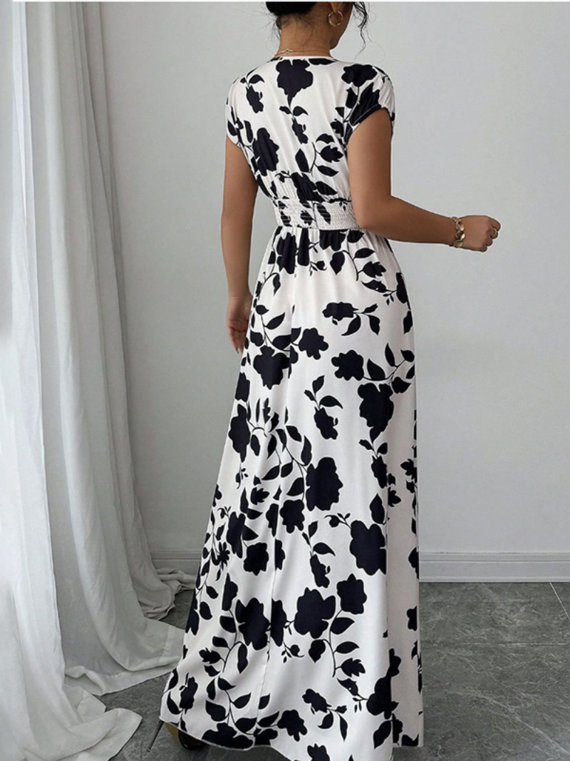 V-Neck Wrap Summer Maxi Dress
