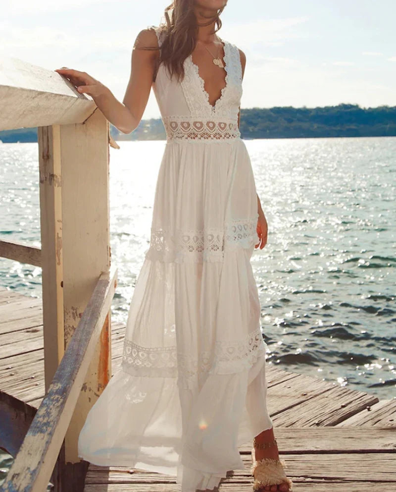 White Lace Maxi Dress