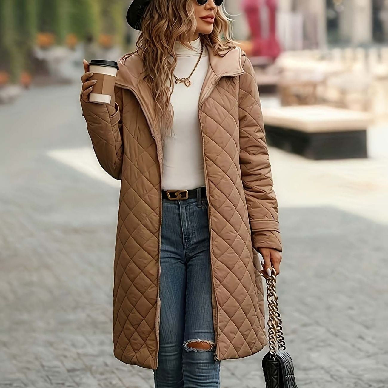 Khaki Longline Winter Coat