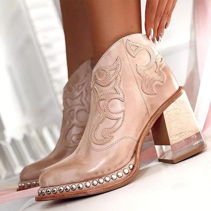 Embroidered Western Ankle Boots