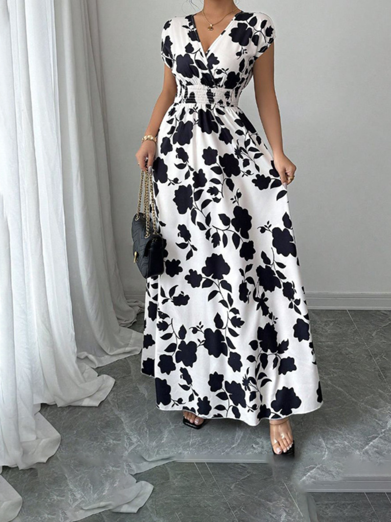 V-Neck Wrap Summer Maxi Dress