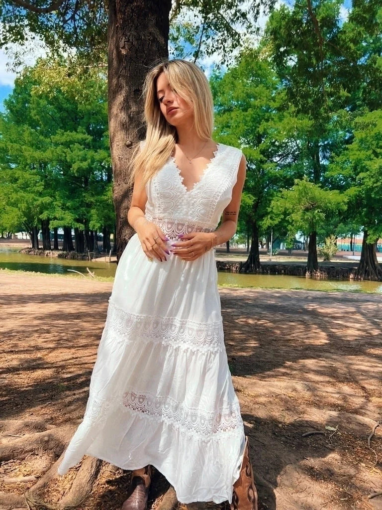 White Lace Maxi Dress
