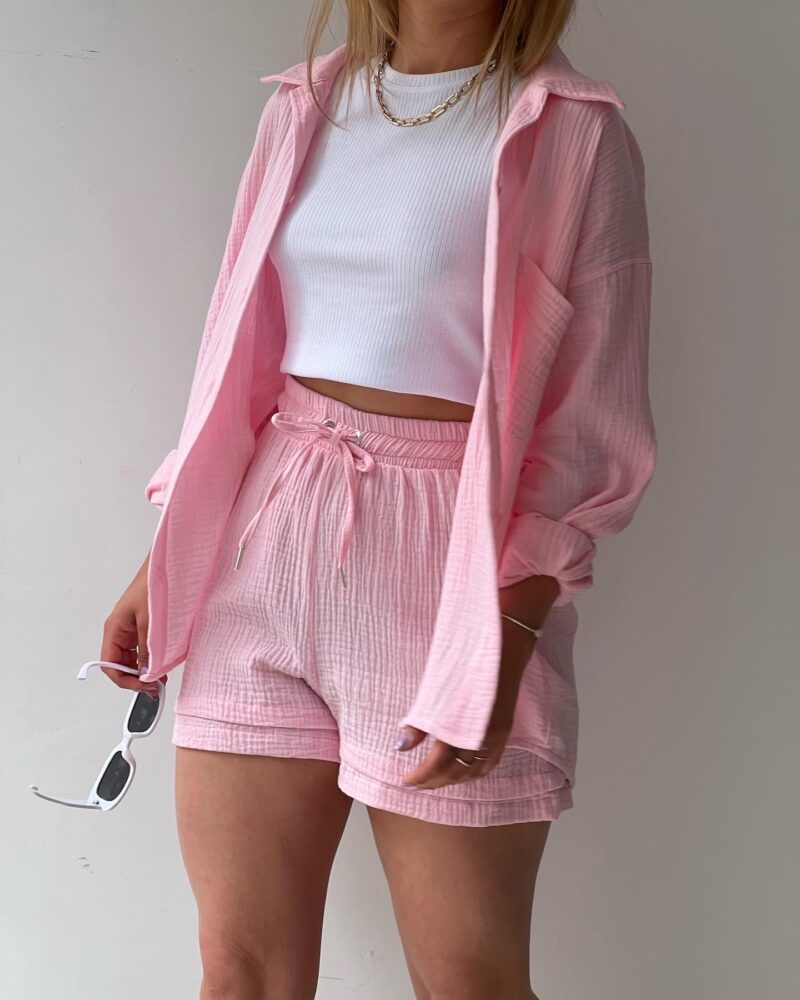 Long-Sleeve Shirt and Shorts Set