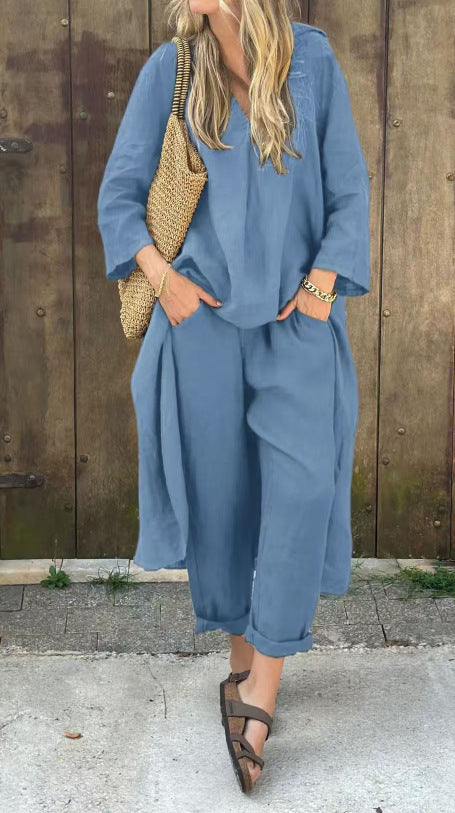 Oversized Linen Tunic and Trouser Set
