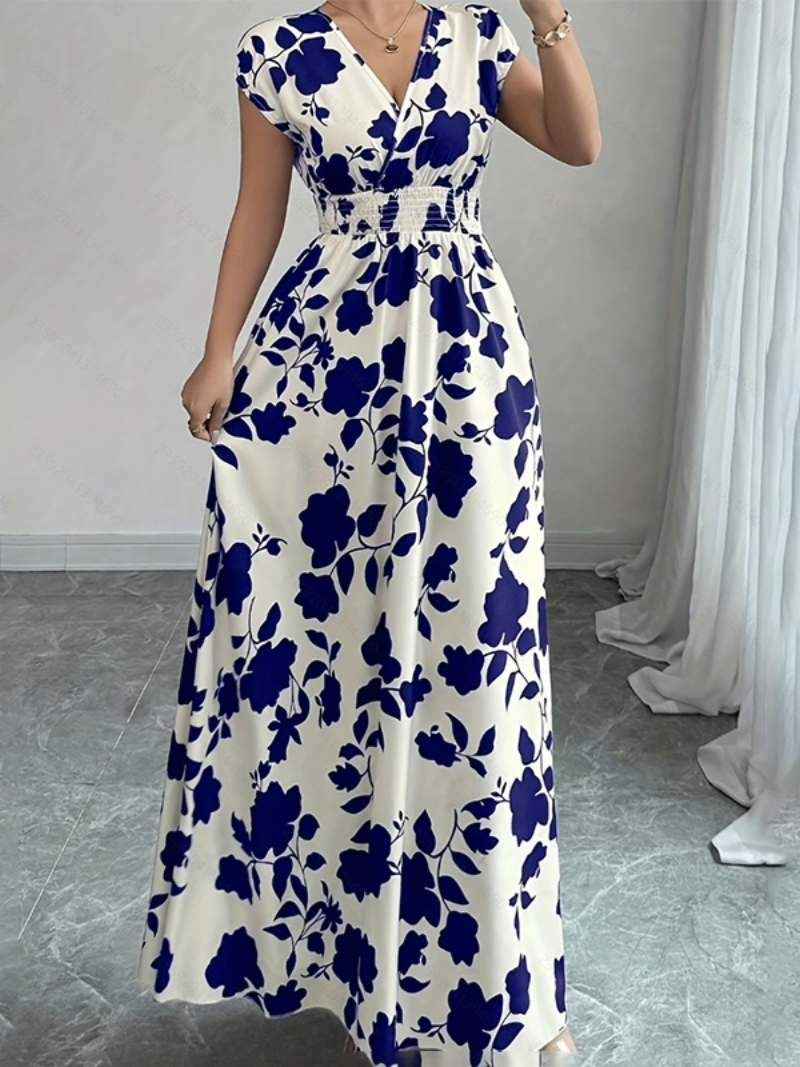 V-Neck Wrap Summer Maxi Dress