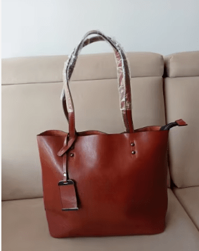 Large Faux Leather Tote