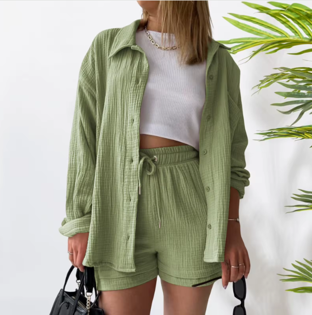 Long-Sleeve Shirt and Shorts Set