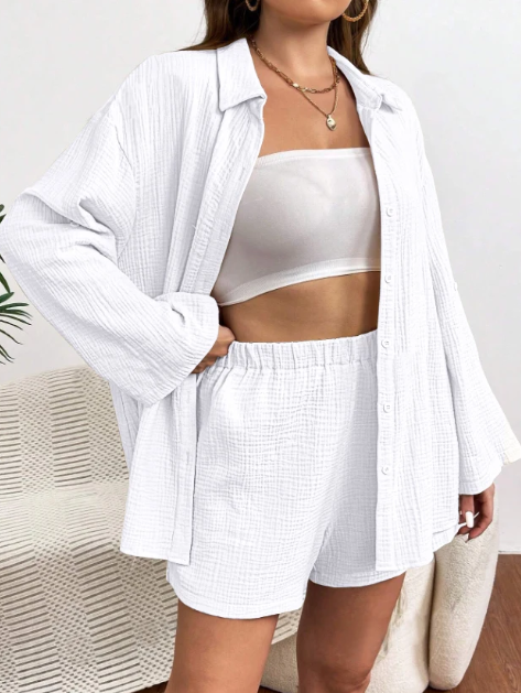 Long-Sleeve Shirt and Shorts Set