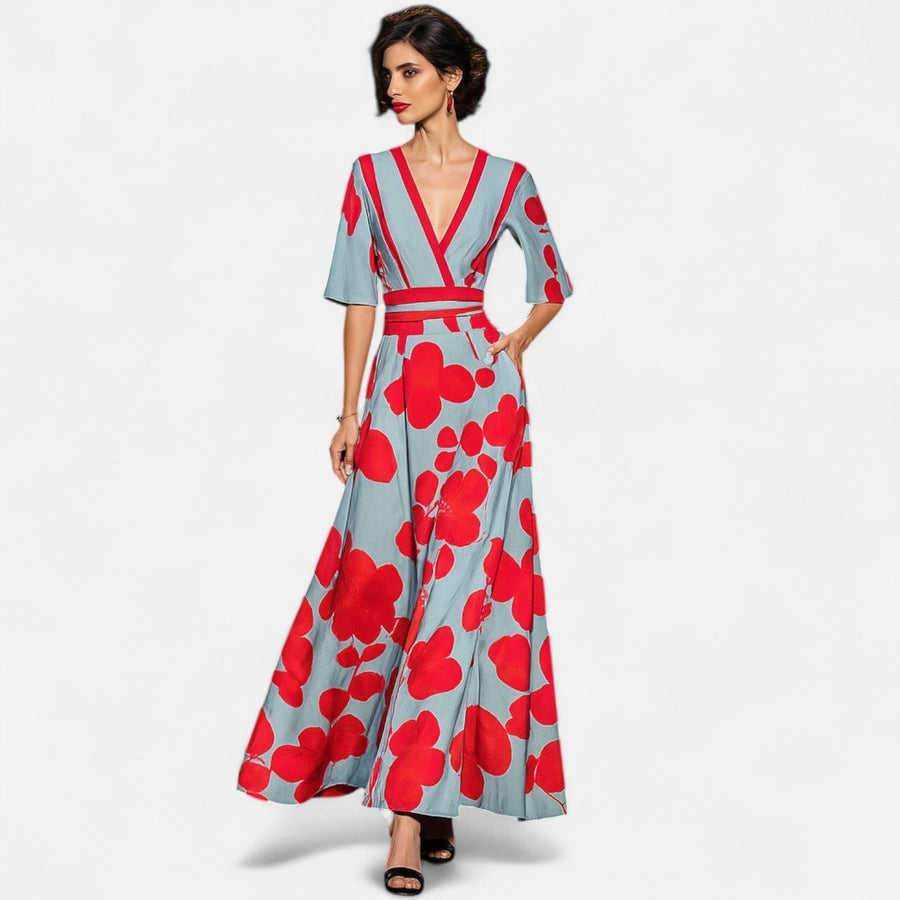 Pink Short-Sleeve Wedding Guest Dress