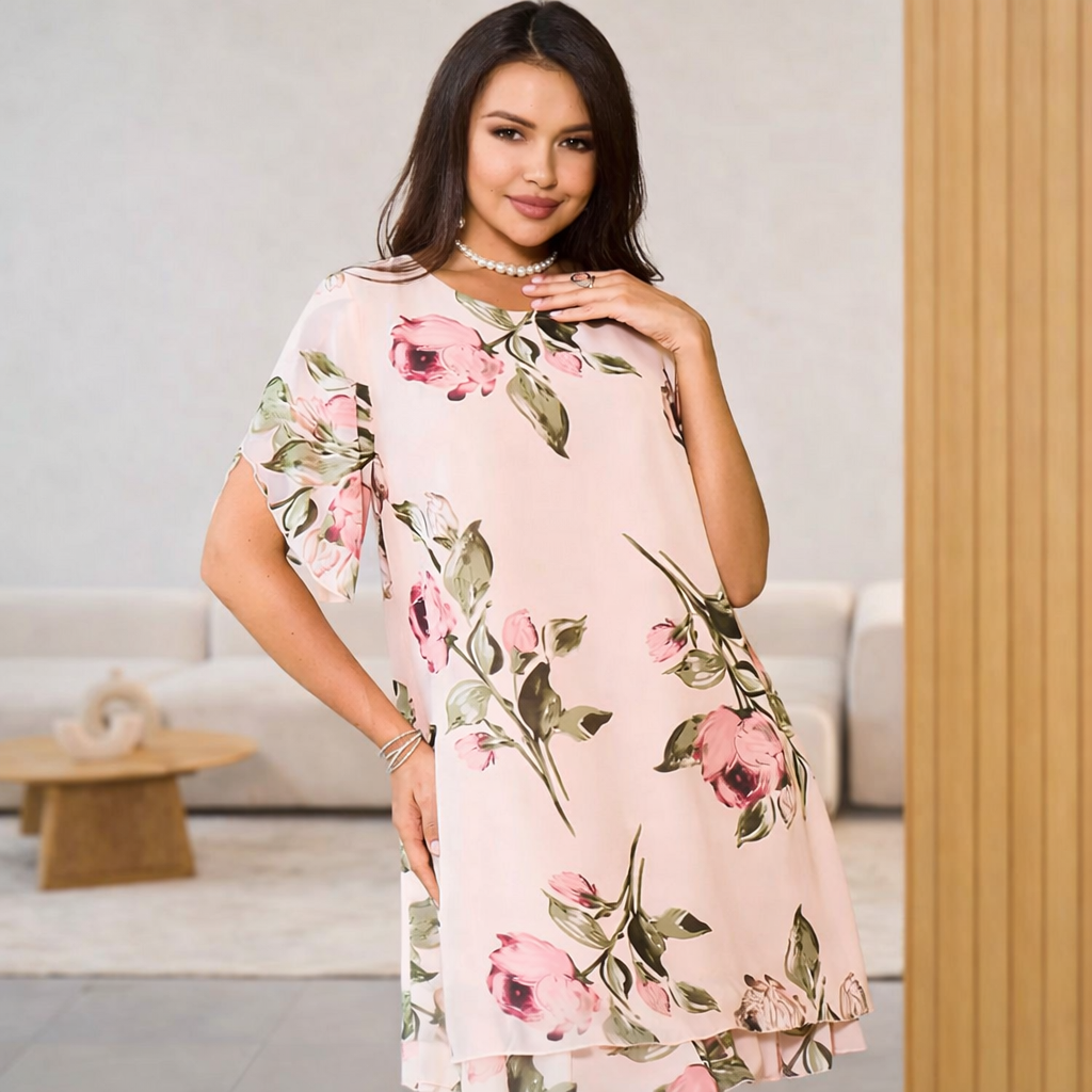 Flowing Floral Chiffon Maxi Dress