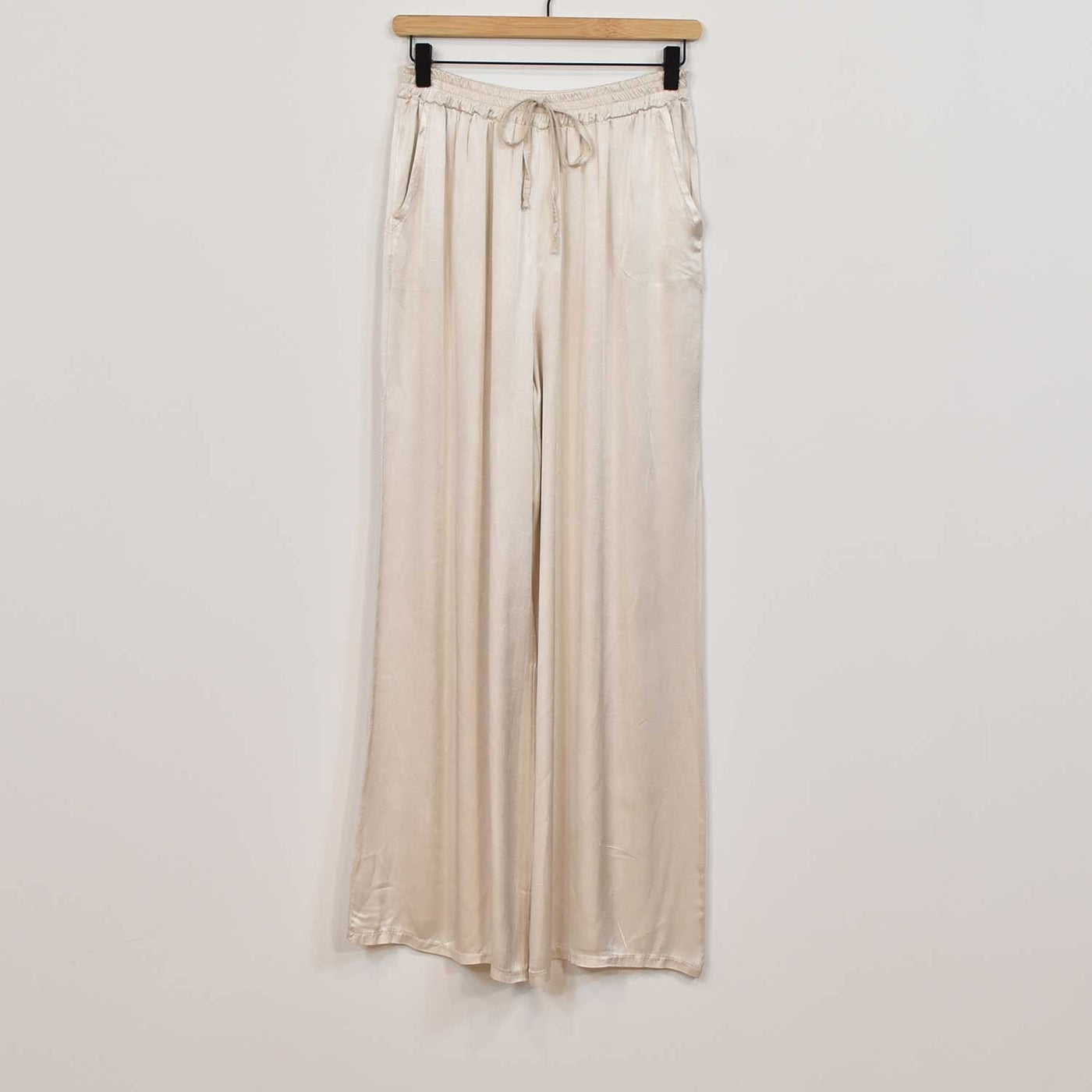 Satin Top and Wide-Leg Trouser Set