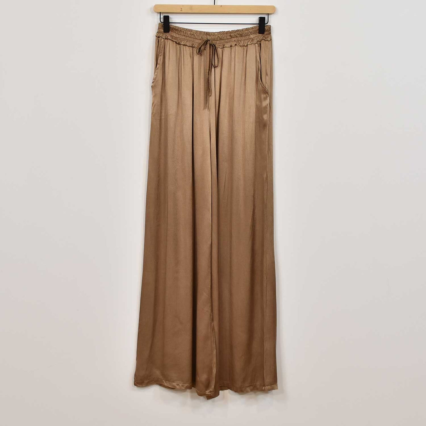 Satin Top and Wide-Leg Trouser Set