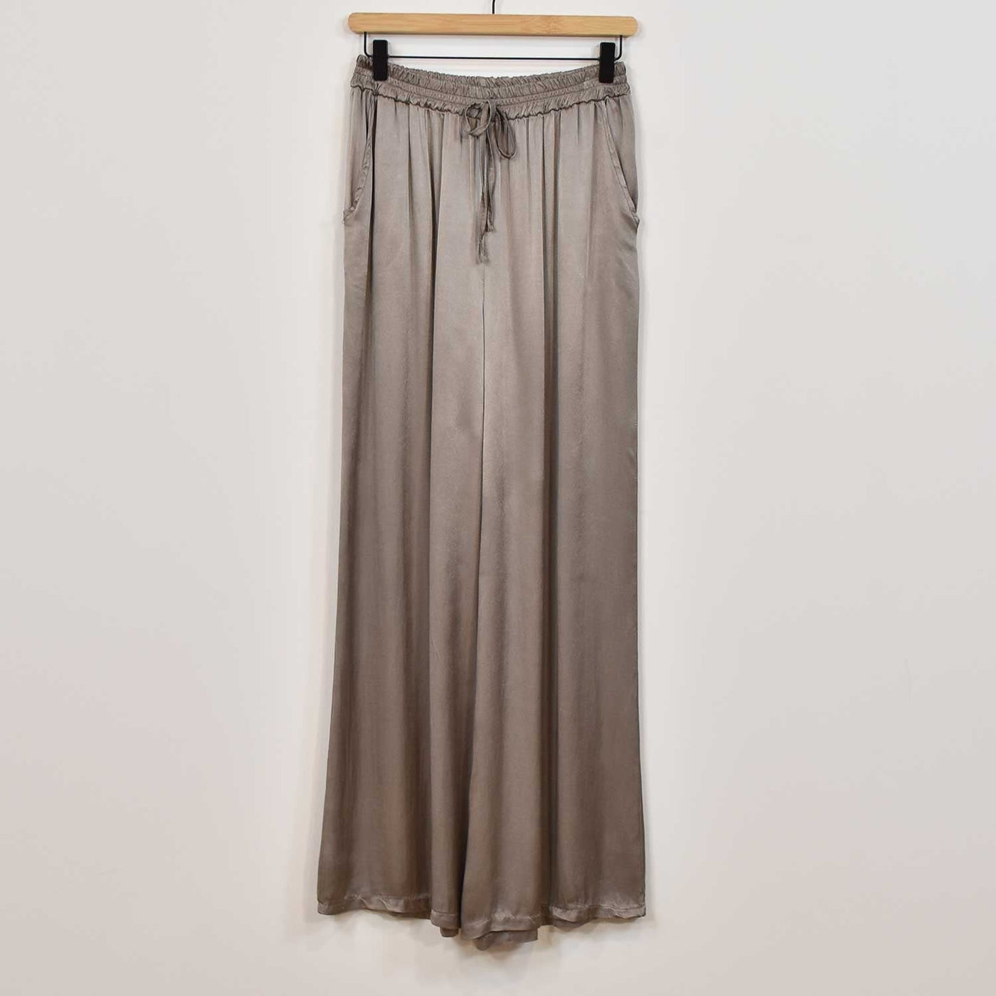 Satin Top and Wide-Leg Trouser Set