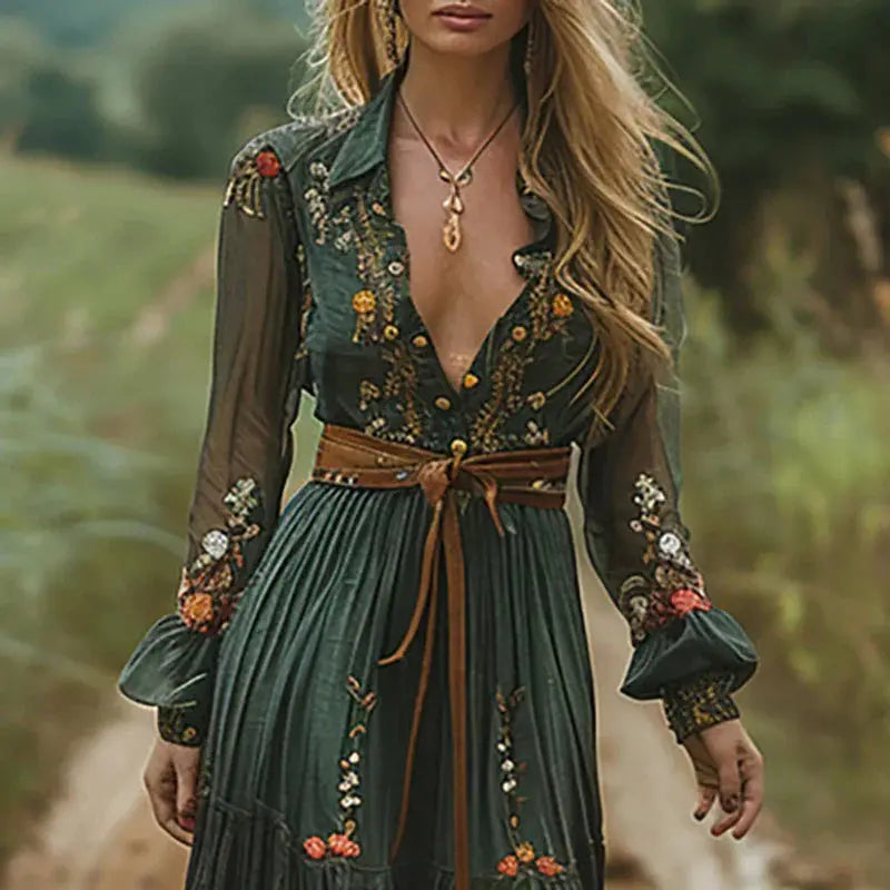 One-Shoulder Floral Maxi Dress
