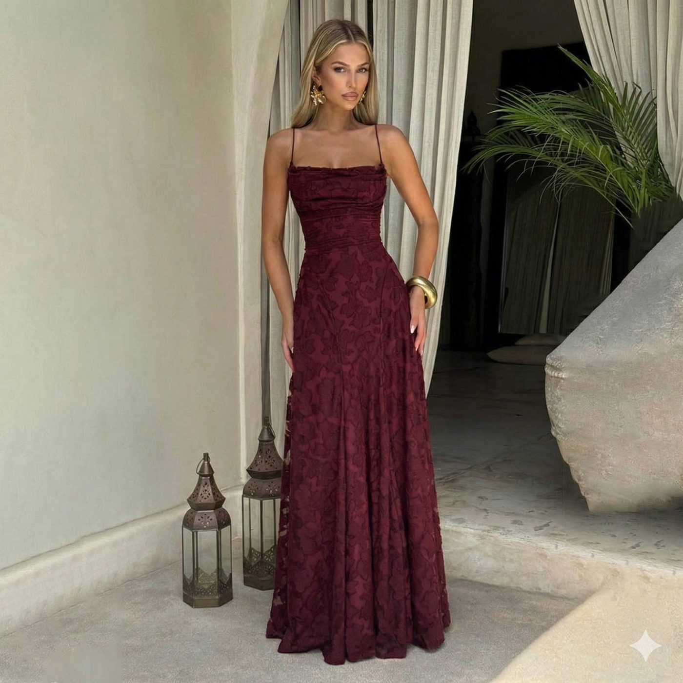 Floral Chiffon Maxi Dress