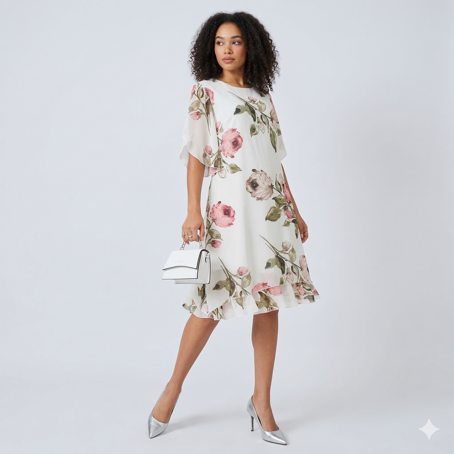 Flowing Floral Chiffon Maxi Dress