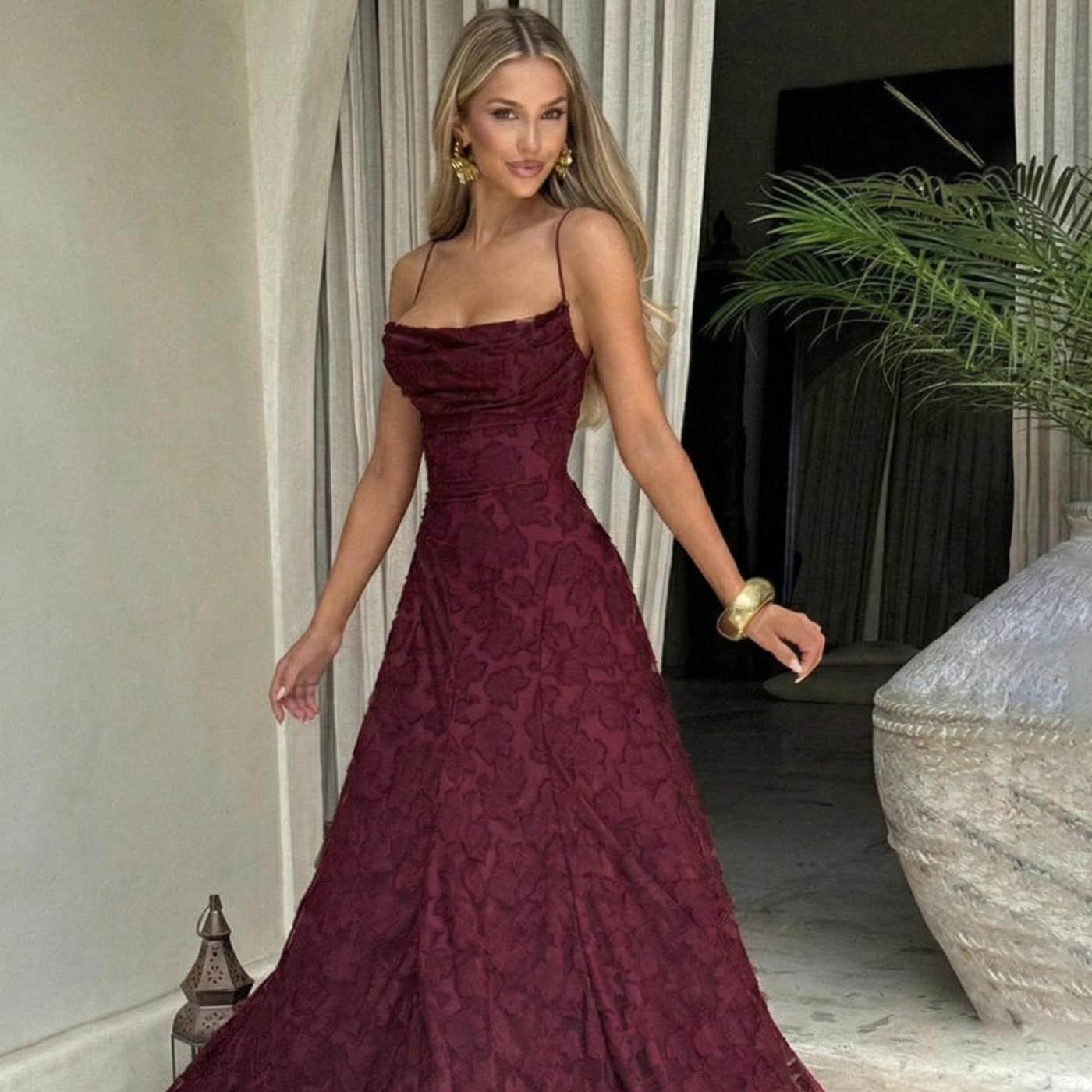 Floral Chiffon Maxi Dress