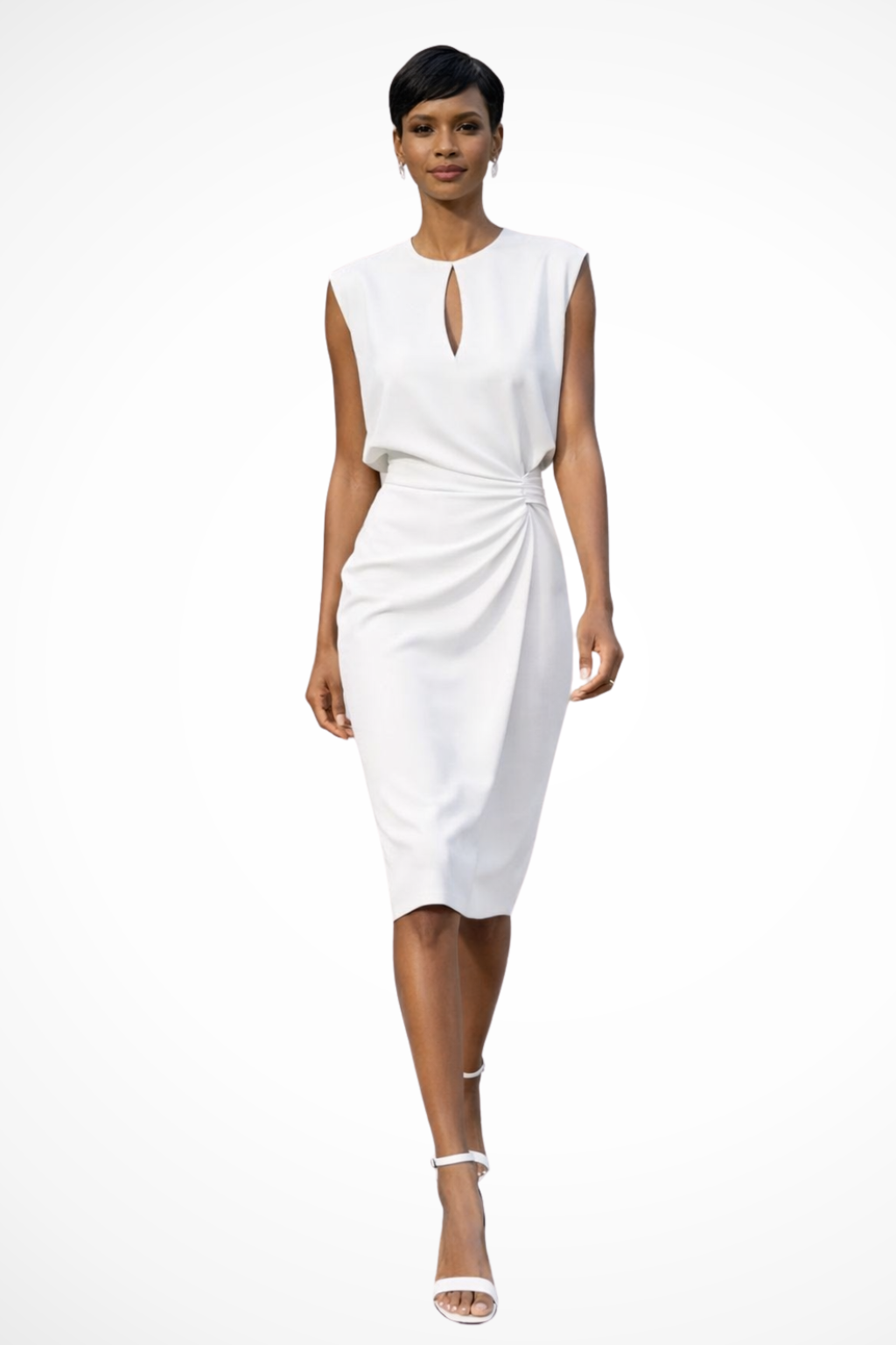 Ruched Wrap Midi Dress