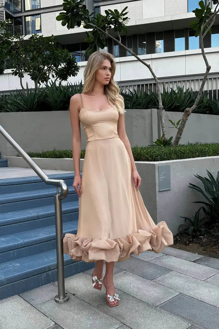 Floral Ruffle Bustier Maxi Dress