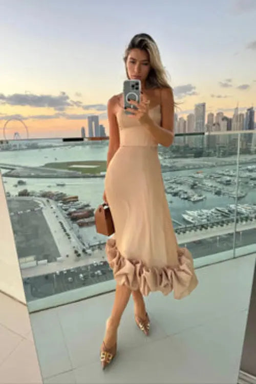Floral Ruffle Bustier Maxi Dress