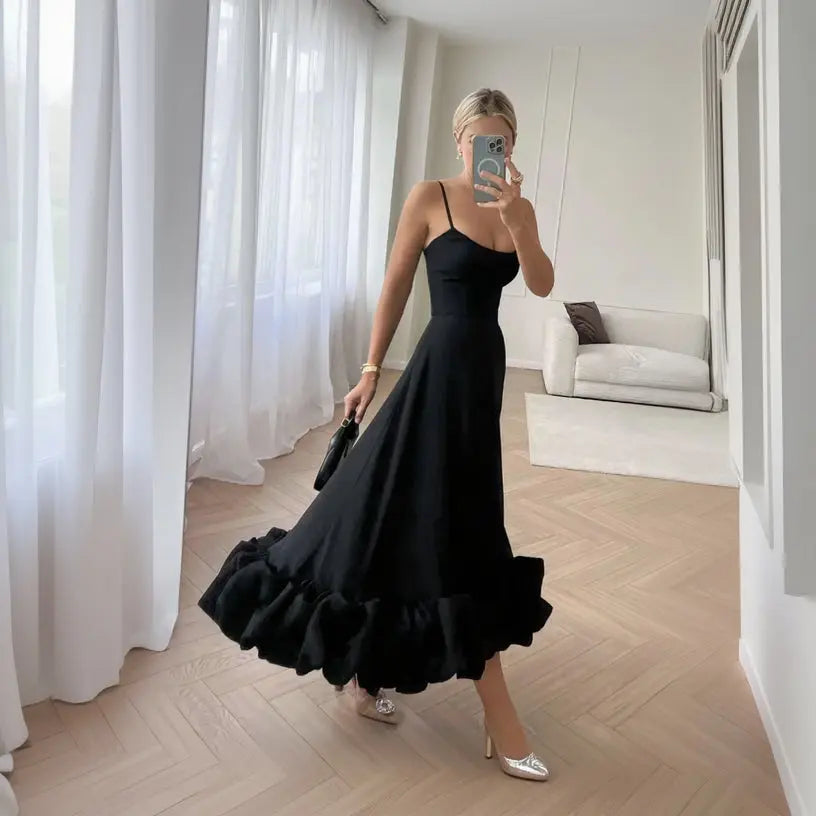 Floral Ruffle Bustier Maxi Dress