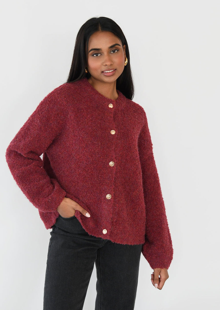 Oversized Bouclé Wool Cardigan