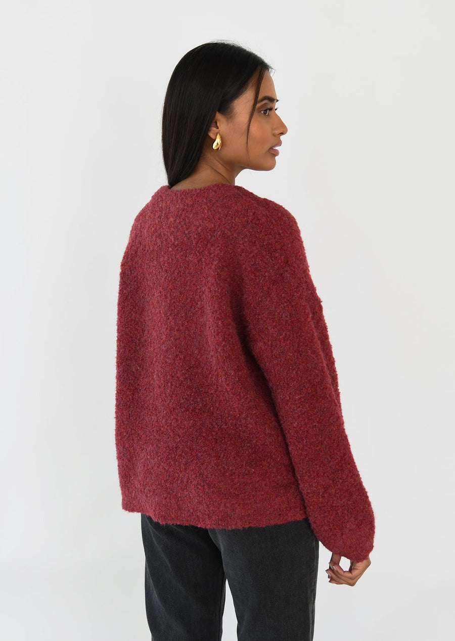 Oversized Bouclé Wool Cardigan