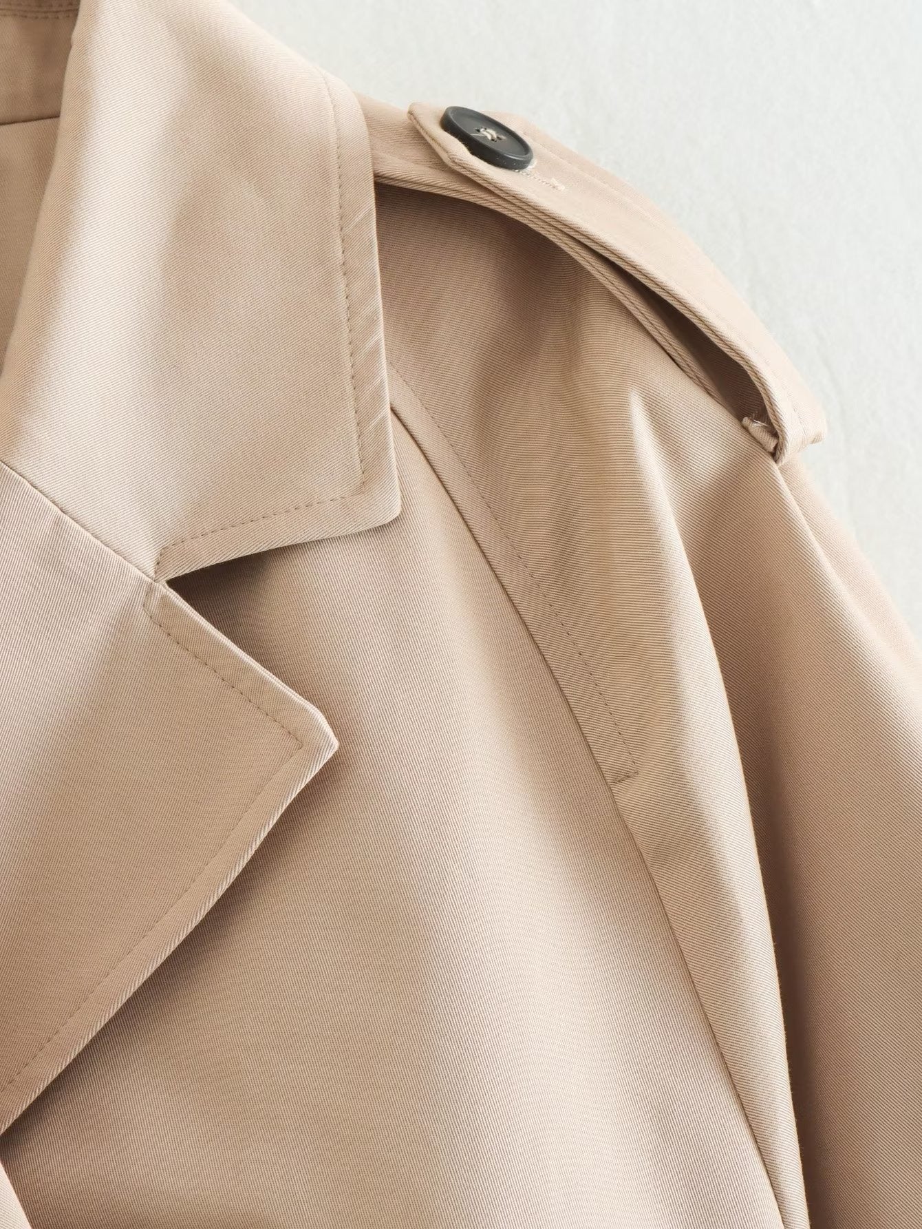 Cropped Belted Trench Coat