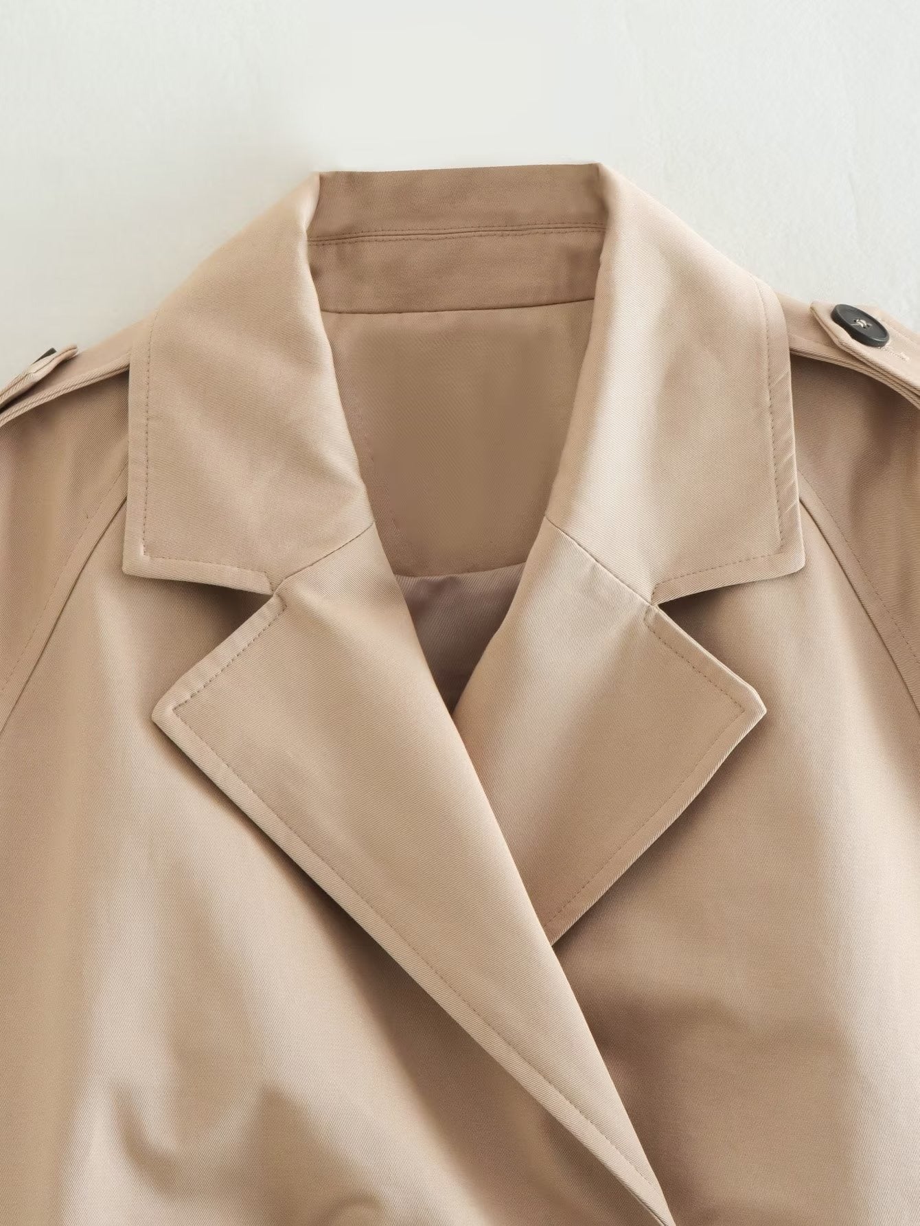 Cropped Belted Trench Coat