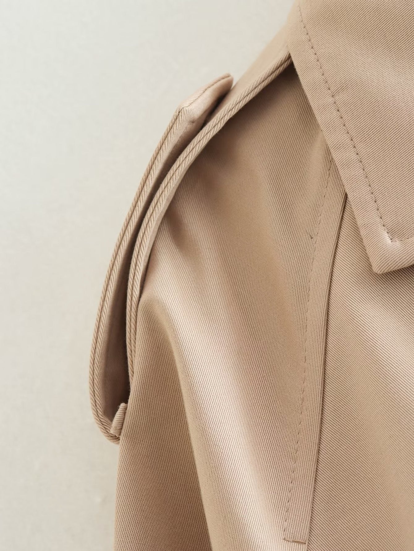 Cropped Belted Trench Coat