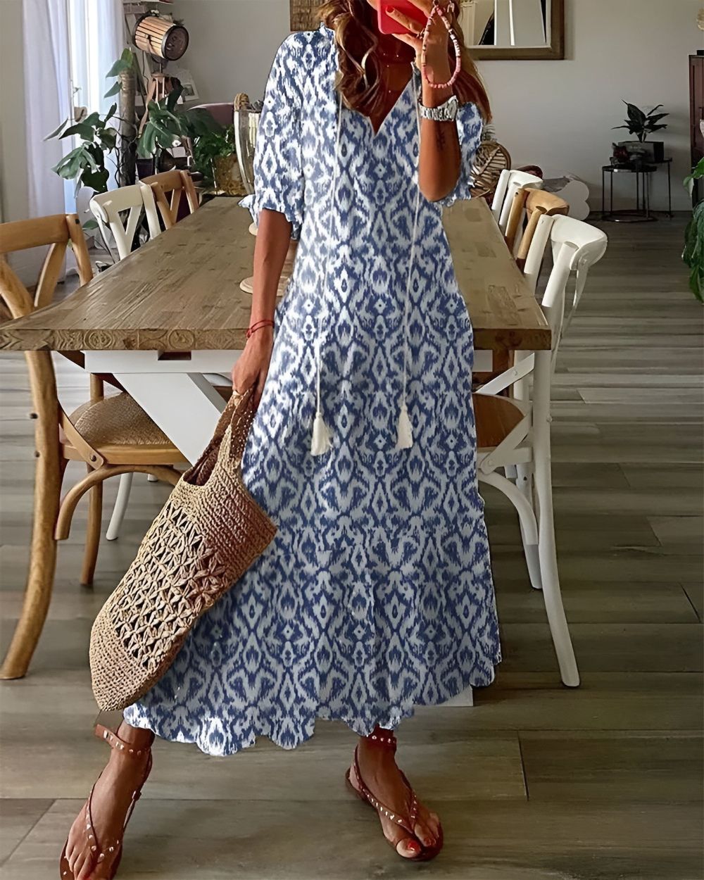 Floral Boho Beach Maxi Dress
