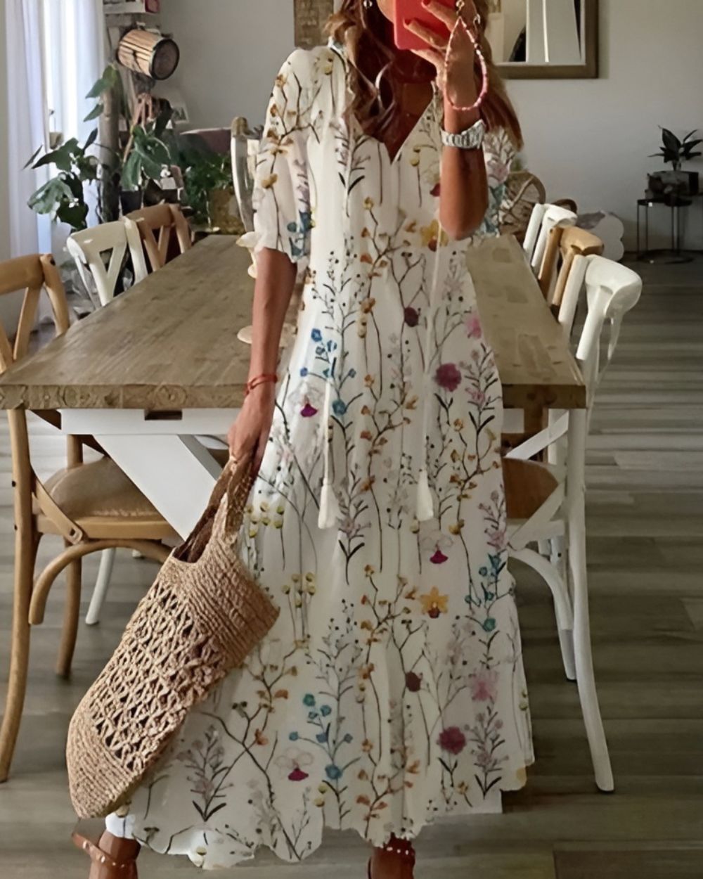 Floral Boho Beach Maxi Dress